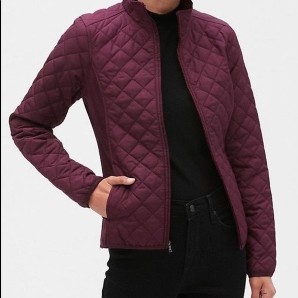 Gently Worn Banana Republic Quilted Maroon Jacket